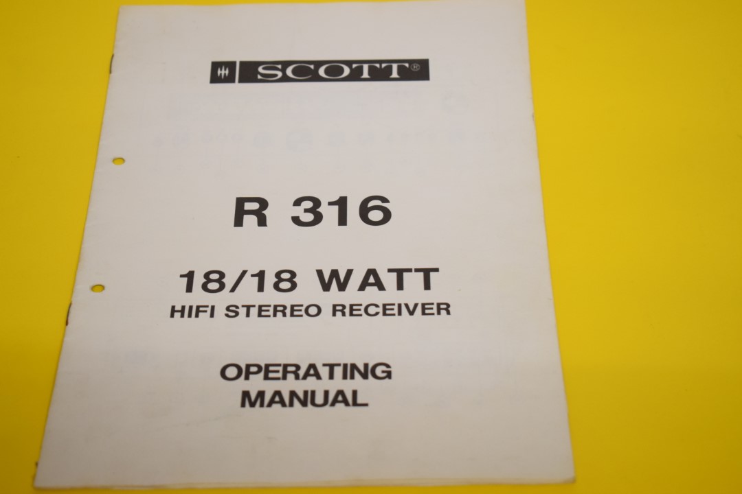 Scott R 316 Stereo Receiver User Manual  			